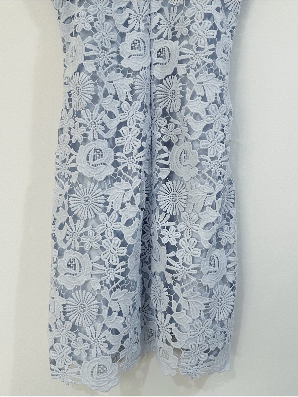 Lulus Love Poem Light Blue Lace Mini Dress Size Large - Picture 11 of 13